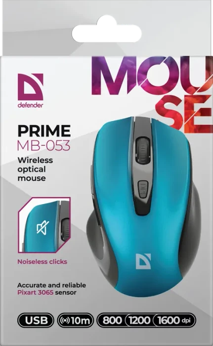Defender Prime MB-053 Wireless Optical Mouse türkis, USB