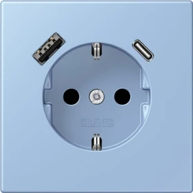 Jung Serie LS SCHUKO-Steckdose mit USB-Ladegerät Safety+, outremer moyen