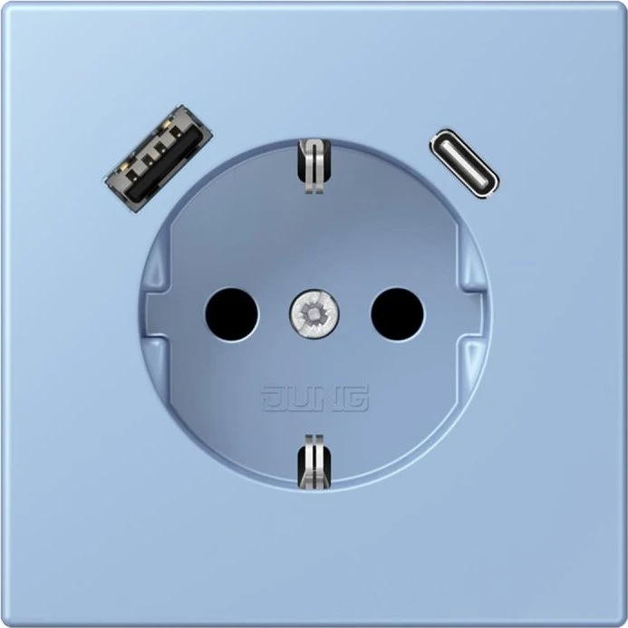 Jung Serie LS SCHUKO-Steckdose mit USB-Ladegerät Safety+, outremer moyen