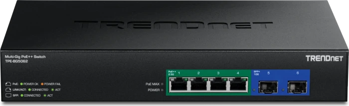 TRENDnet TPE Rackmount 2.5G Switch, 4x RJ-45, 2x SFP+, 240W PoE++