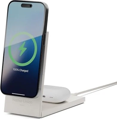 Native Union Rise 2-in-1 Magnetic Wireless Charger beige/weiß