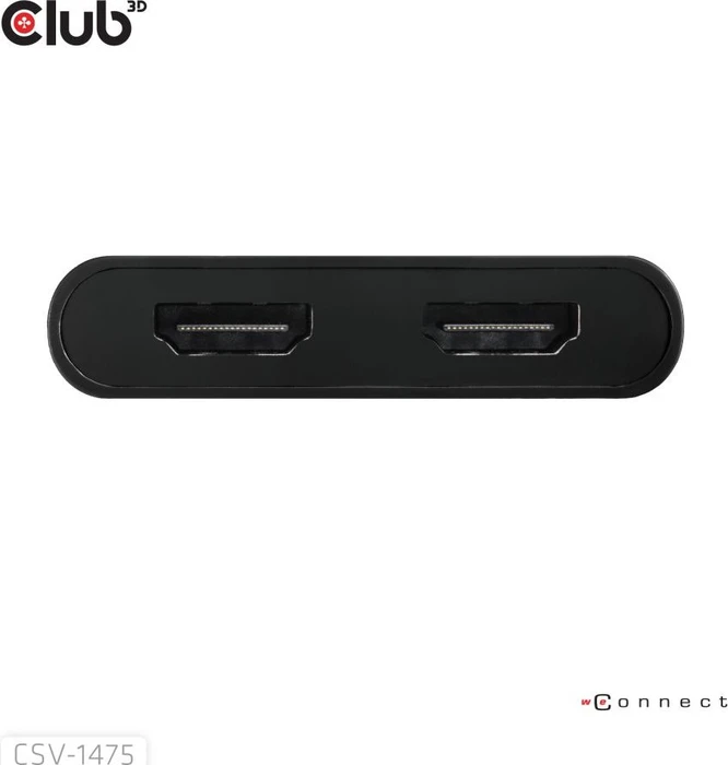 Club 3D USB-C auf dualen HDMI Videosplitter, USB-C 3.0 [Stecker], USB-A 3.0 [Stecker]