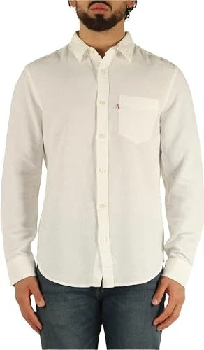Levi's Sunset Pocket Standard Fit Cotton Linen Hemd langarm bright white (Herren)