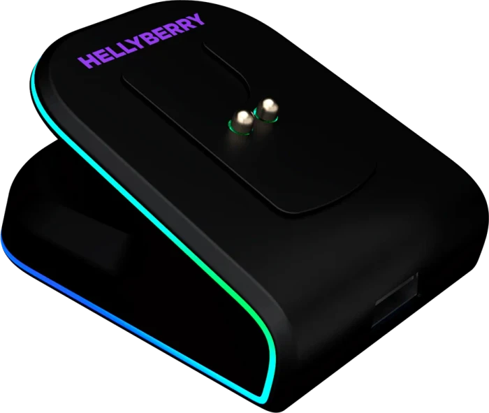 Hellyberry HM47 Wireless Gaming Mouse mit Ladestation, schwarz, USB/Bluetooth