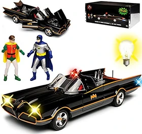 Jada Toys Hollywood Rides - Batmobile with Batman & Robin Classic TV Series