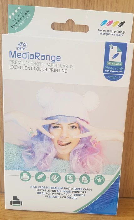 MediaRange Fotopapier hochglänzend weiß, 10x15cm, 220g/m², 50 Blatt