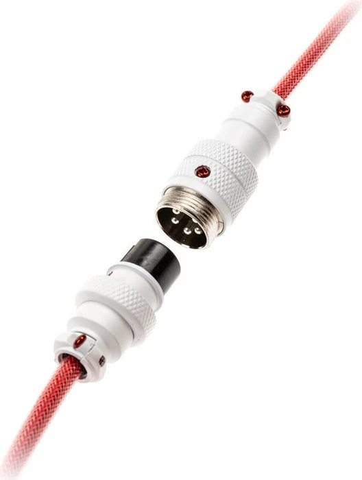 Ducky Premicord Spiralkabel USB-C auf USB-A, Tastaturkabel (Spiral-Textilkabel), 1.8m, Apple Red