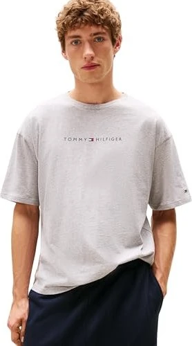 Tommy Hilfiger Original Lounge Logo T-Shirt kurzarm light grey heather (Herren)