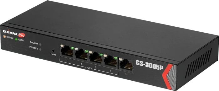 Edimax Pro GS-3000 Desktop Gigabit Smart Switch, 5x RJ-45, 60W PoE+