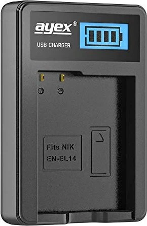 ayex USB Ladegerät für Nikon Akku Typ EN-EL14