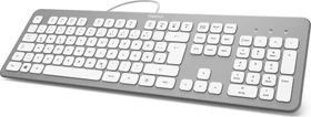 Hama KC-700 Slim-Design Tastatur, silber/weiß, USB, DE (00182651)