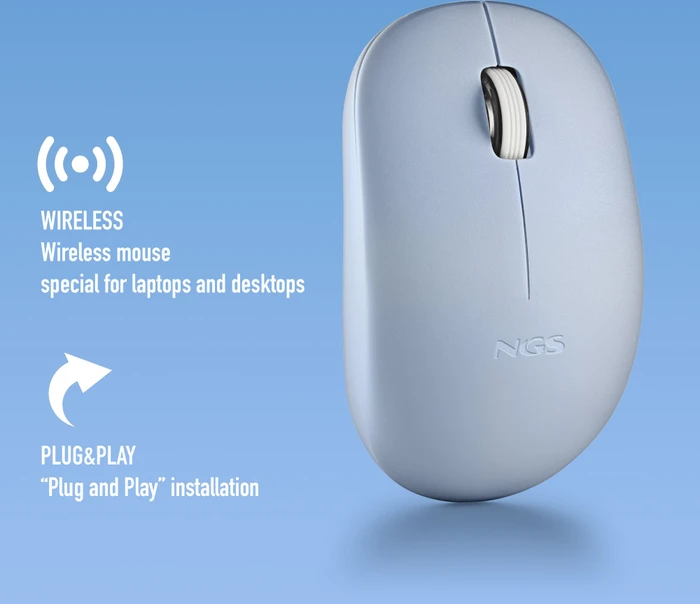 NGS Fog Pro Silent Wireless Mouse blau, USB