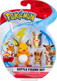 Jazwares Pokémon - Battle Figur Set Evoli, Morpeko, Raichu