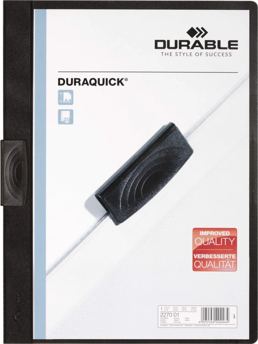 Durable Duraquick Klemmmappe, A4, schwarz/transparent