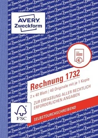 Avery-Zweckform Rechnung, A6, 40 Blatt