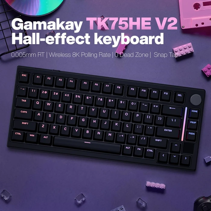 Gamakay TK75HE V2 Hall Effect, 75%, PBT, LEDs RGB, Magnetic Mercury, USB/Bluetooth, UK