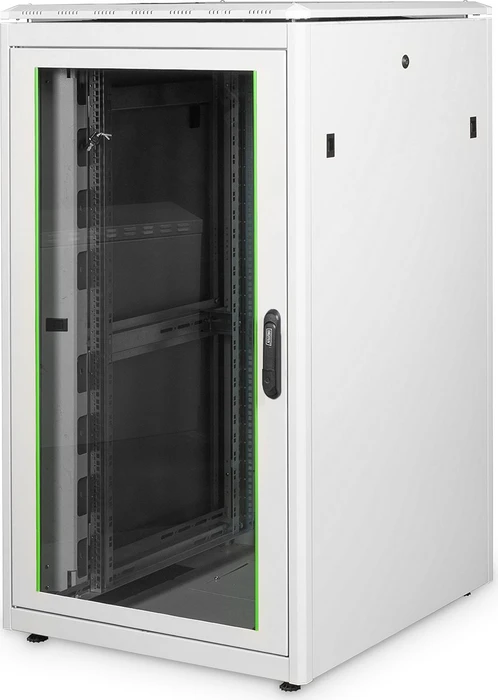 Digitus Professional Unique Serie Serverschrank 26HE, Sicherheitsglastür, IP2X, grau, 800mm tief