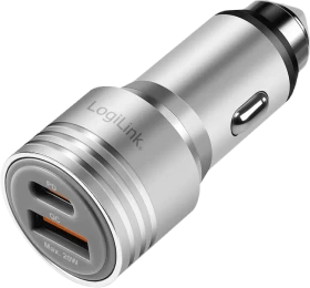 LogiLink Dual-USB Kfz-Ladeadapter 20W silber