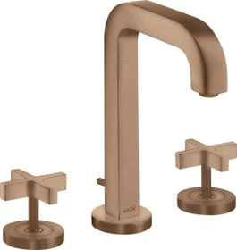 Hansgrohe Axor Citterio 3-Loch Waschbeckenarmatur mit Kreuzgriffen brushed red gold