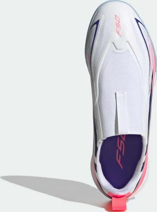 adidas F50 Hyperfast League Laceless IN cloud white/solar purple/solar turbo (Junior)