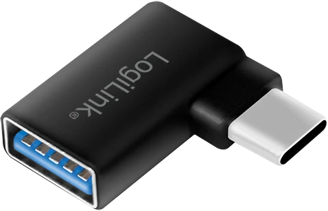 LogiLink USB 3.0 Adapter, USB-C 3.0 [Stecker] auf USB-A 3.0 [Buchse], horizontal gewinkelt 90°