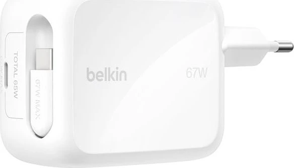 Belkin BoostCharge Pro Ladegerät 2-Port USB-C GaN 67W weiß