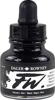 Daler Rowney FW Acrylic Ink black, 29.5ml