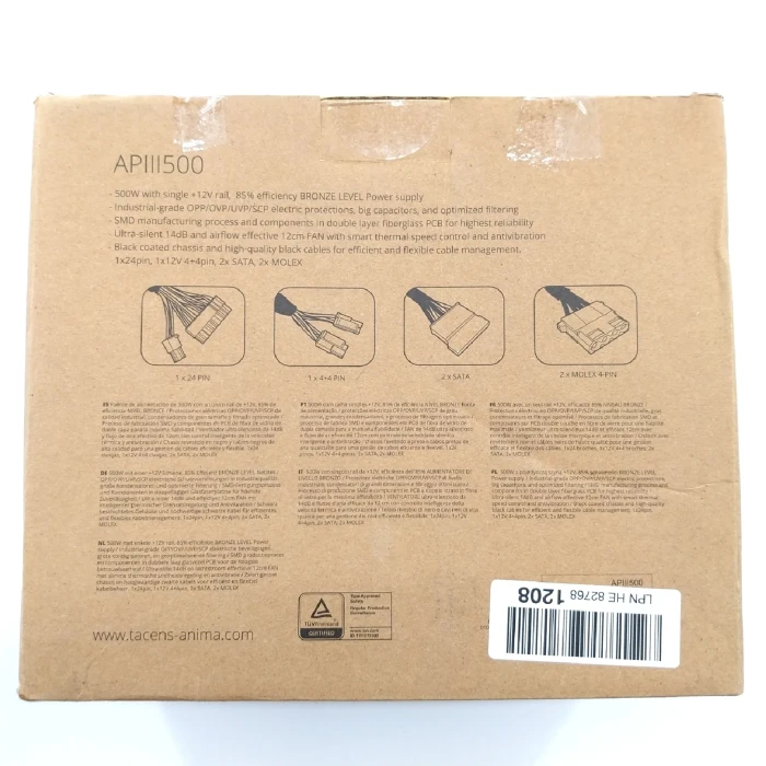 Tacens Anima APIII500 500W, ATX 2.3