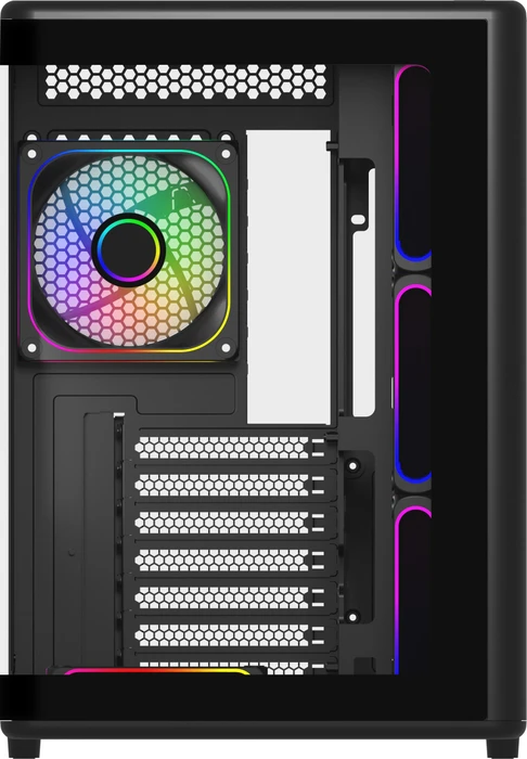 Cooler Master Elite 600 Black, schwarz, inkl. 7x Lüfter, Glasfenster