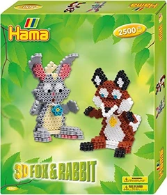 Hama Geschenkpackung 3-D Fuchs und Hase 2500 Stück