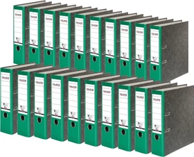 Falken Wolkenmarmor Ordner 2-Ring Recycling, 80mm, A4, grün, 20er-Pack