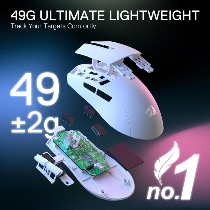 Redragon M916 K1NG Wireless Lite Ultra-Lightweight Gaming Mouse weiß, USB