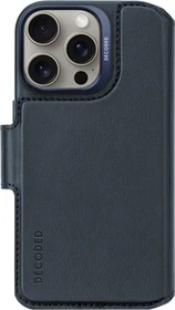 Decoded Leather Detachable Wallet Case für Apple iPhone 16 Pro navy blue