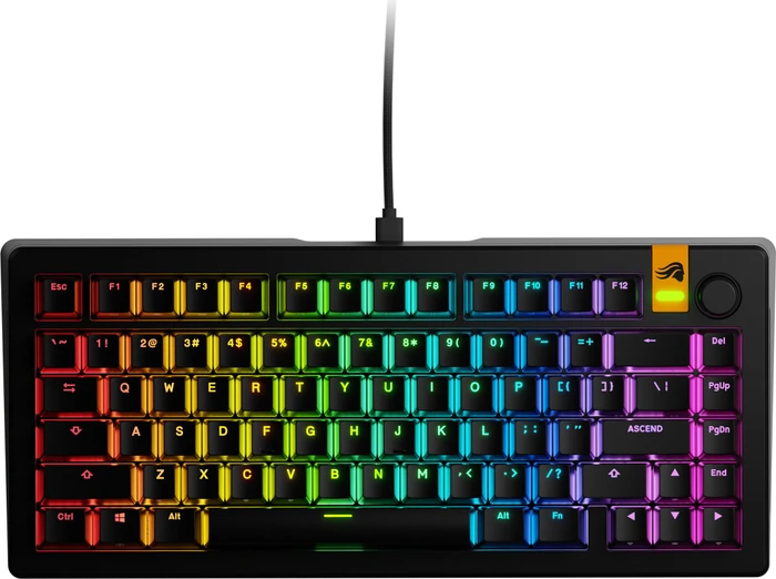 Glorious GMMK 3 HE 75% Pre-built Gaming Keyboard, schwarz, LEDs RGB, Glorious Fox HE, USB, DE