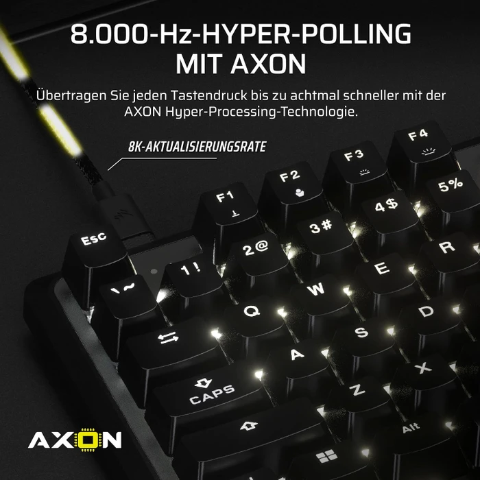 Corsair Gaming K70 PRO TKL Magnetic-Mechanical, schwarz, Corsair MGX Hyperdrive, USB, DE