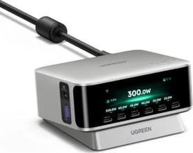 Ugreen Nexode Pro Smart-Display Desktop-Ladegerät 300W grau (75753)