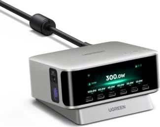 Ugreen Nexode Pro Smart-Display Desktop-Ladegerät 300W grau