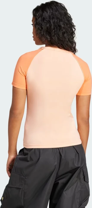 adidas Adicolor 3-Streifen Raglan Slim T-Shirt kurzarm glow pink (Damen)