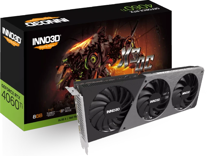 INNO3D GeForce RTX 4060 Ti Twin X3 OC, 8GB GDDR6, HDMI, 3x DP