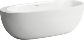 Laufen Ilbagnoalessi Freistehende Badewanne, aus Mineralgusswerkstoff Sentec, mit Mittelablauf, weiß