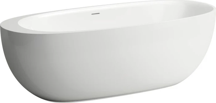 Laufen Ilbagnoalessi Freistehende Badewanne, aus Mineralgusswerkstoff Sentec, mit Mittelablauf, weiß
