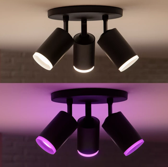 Philips Hue White and Color Ambiance Fugato Spot 3-flammig schwarz