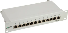 InLine Rackmount RJ-45 Patchfeld, 12x Keystone RJ-45, grau