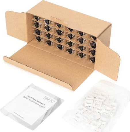 Digitus Keystone Modul RJ-45 Buchse via Verlegekabel Cat6a, 24er-Pack