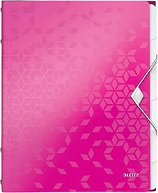 Leitz WOW Ordnungsmappe, 6 Fächer, A4, pink metallic