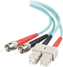 C2G LWL Duplex Kabel, OM3, 2x SC Stecker/2x ST Stecker, 10m, türkis
