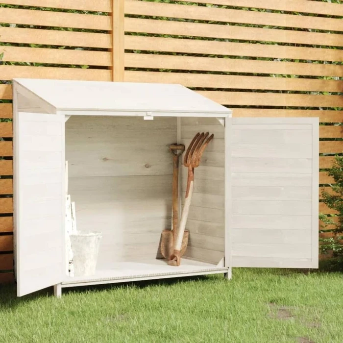 vidaXL Massivholz Geräteschrank 102x112cm weiß