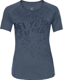 Odlo Hell Print Funktionsshirt kurzarm poseidon melange/placed print fw18 (Damen)