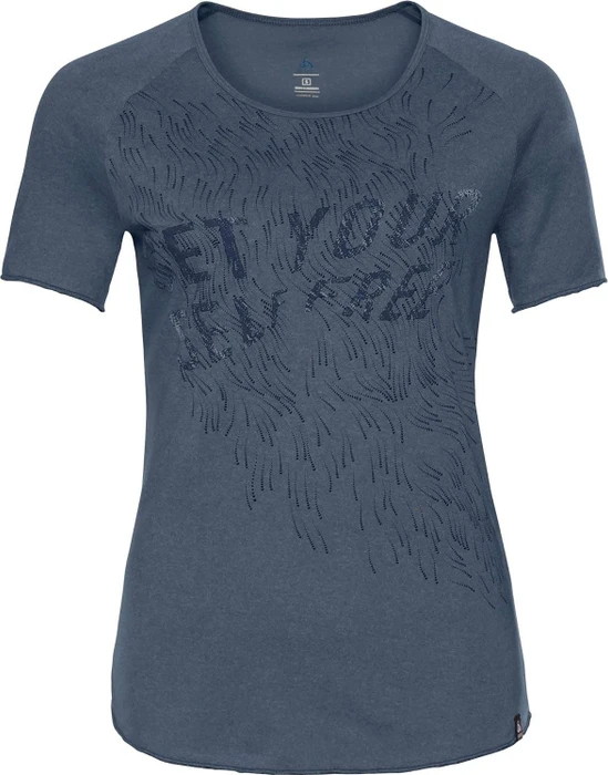 Odlo Hell Print Funktionsshirt kurzarm poseidon melange/placed print fw18 (Damen)