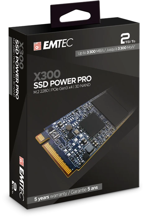 Emtec X300 SSD Power Pro 2TB, M.2 2280 / M-Key / PCIe 3.0 x4